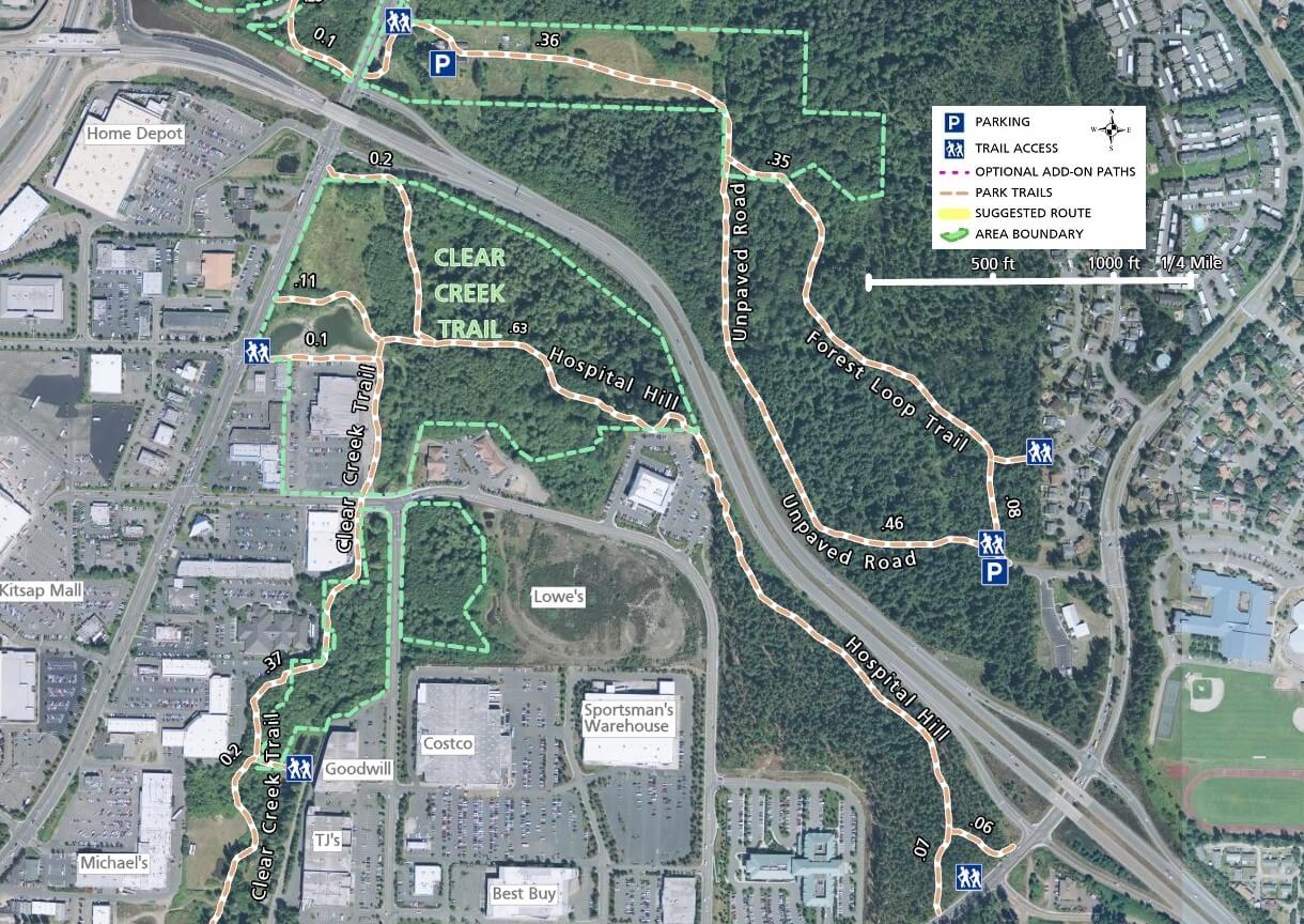 Clear Creek Trail Map - Imagery - Central Section