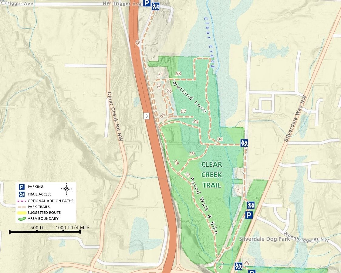 Clear Creek Trail Map - North Section