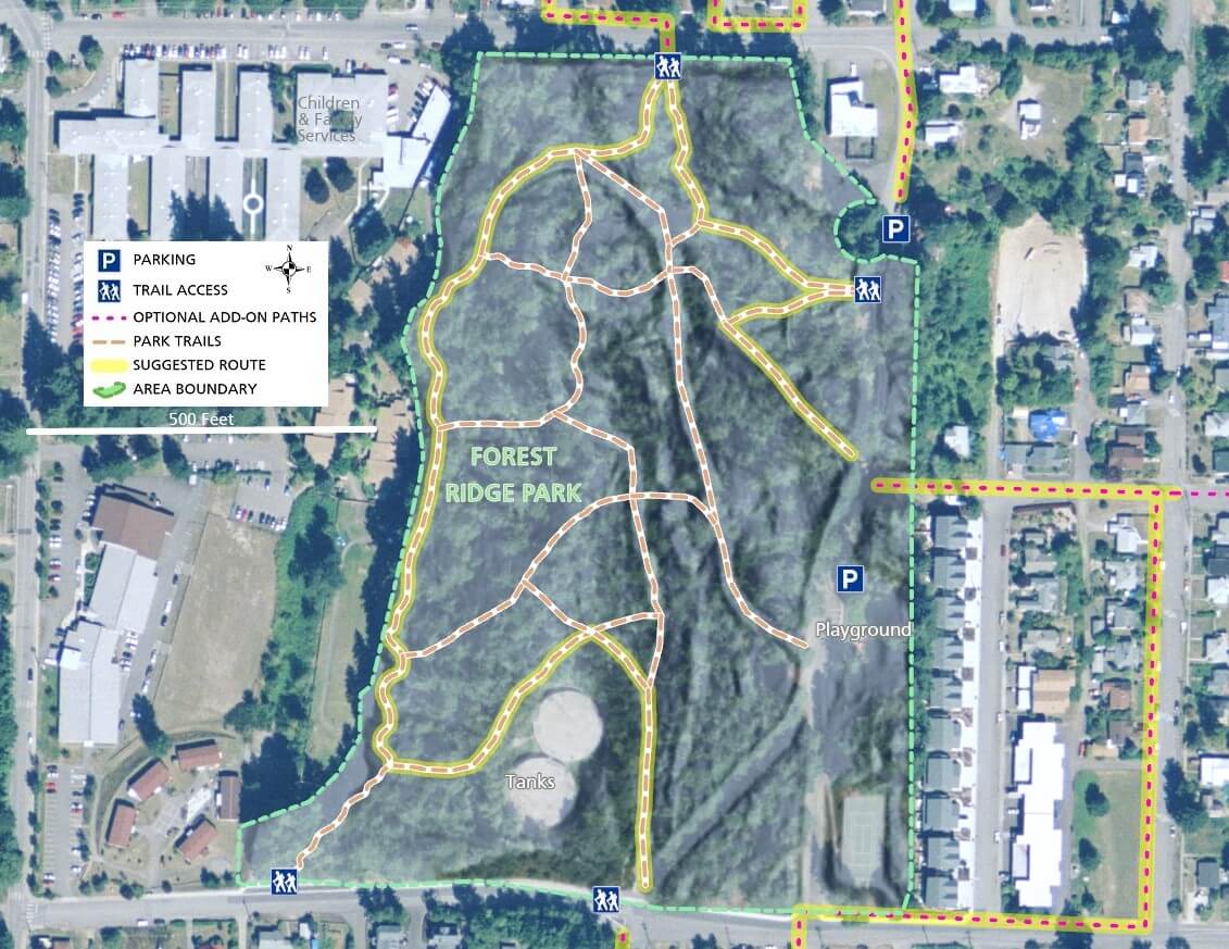 Forest Ridge Park Trail Map with Imagery