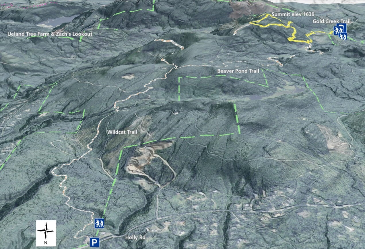 Green Mountain 3D Trail Map - Wildcat