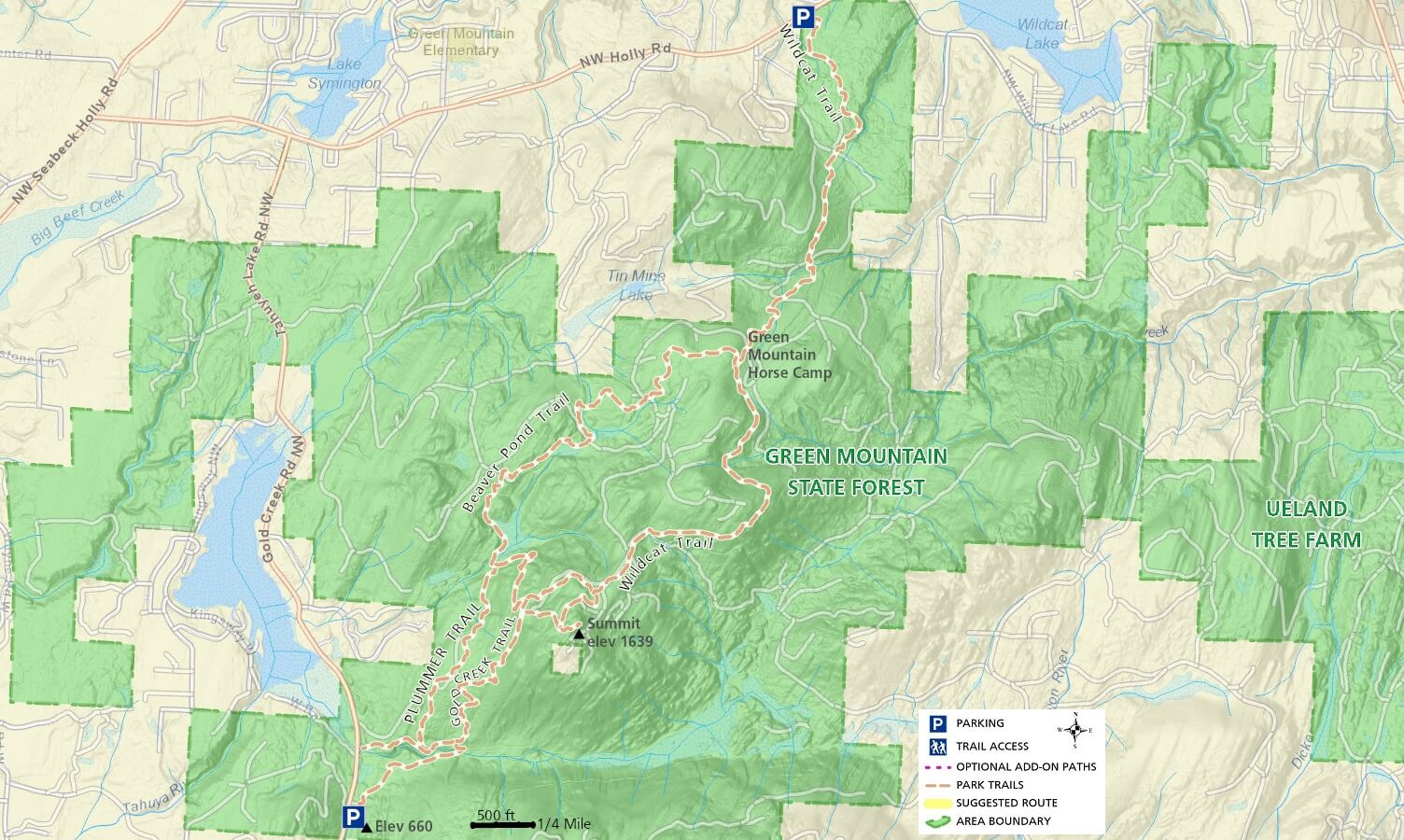Green Mountain Trail Map - Overview