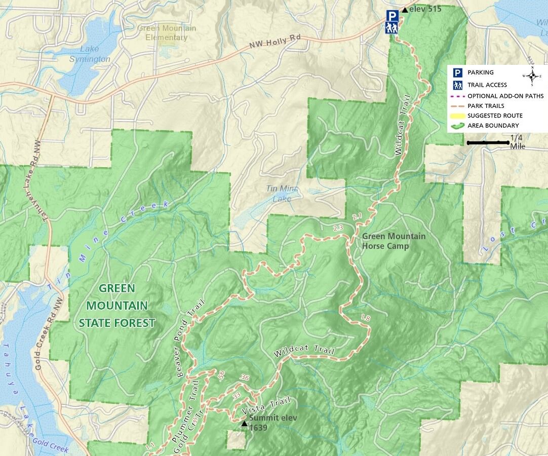 Green Mountain Trail Map - Wildcat
