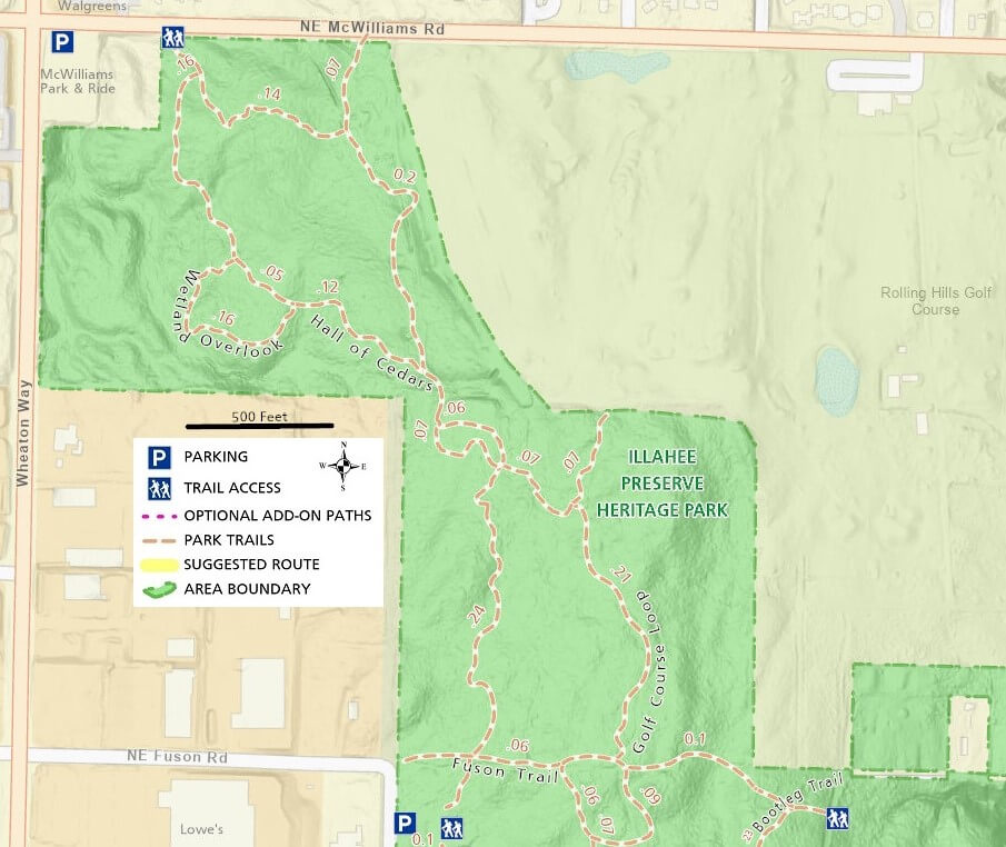 Illahee Preserve Heritage Park Trail map - North Section