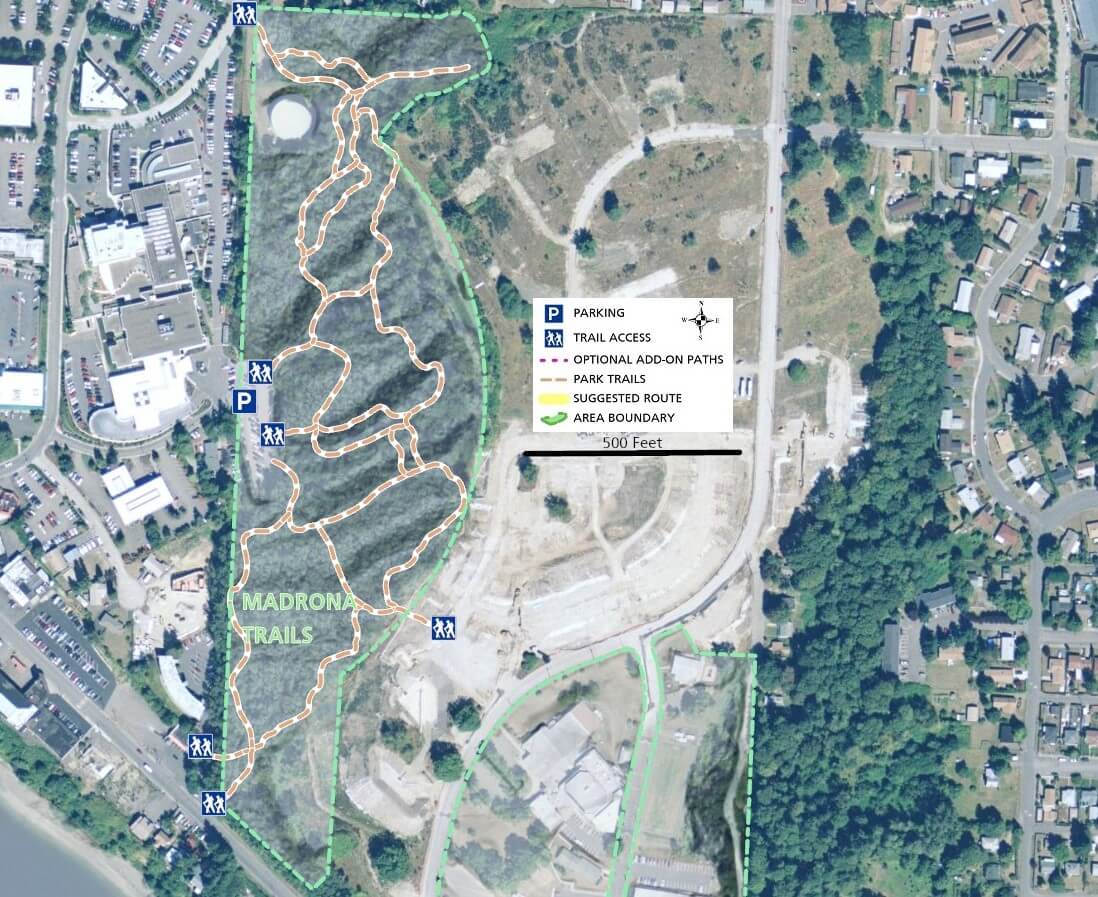 Madrona Trails Park Trail Map - Imagery