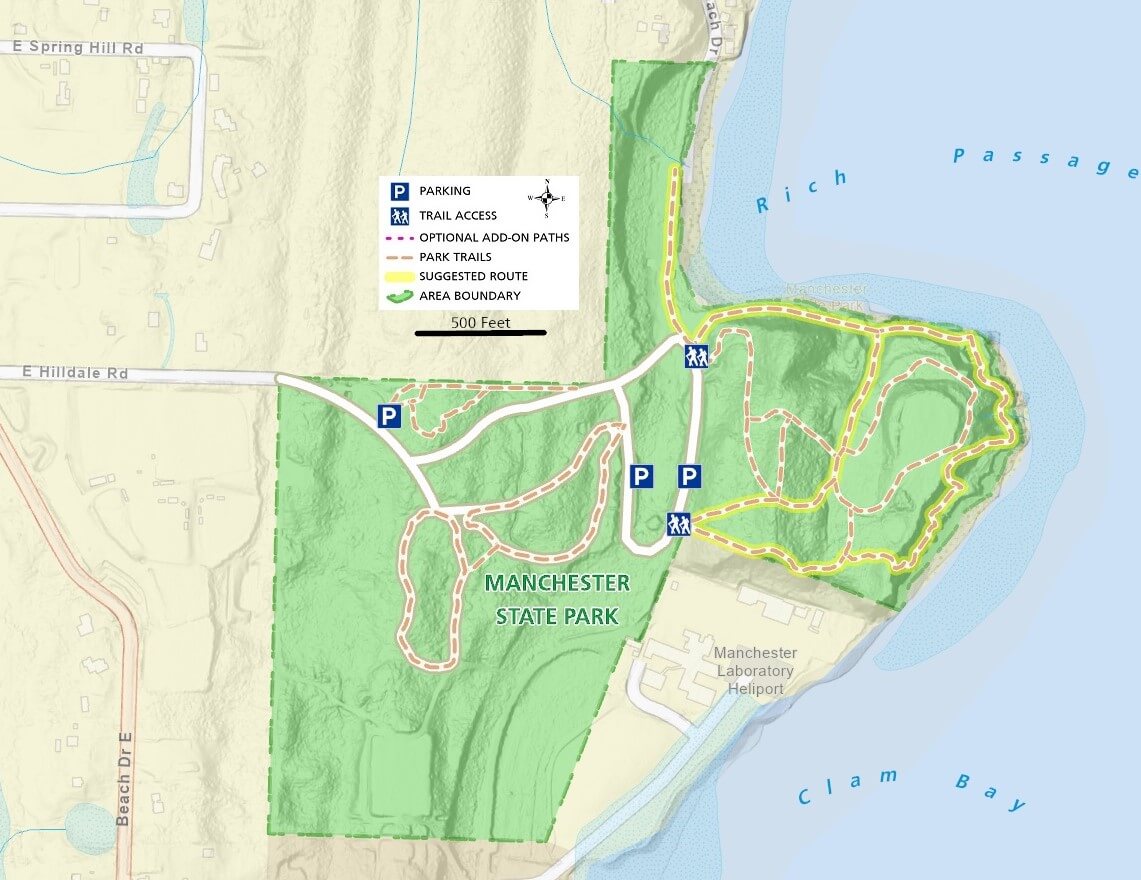 Manchester State Park Trail Map Overview