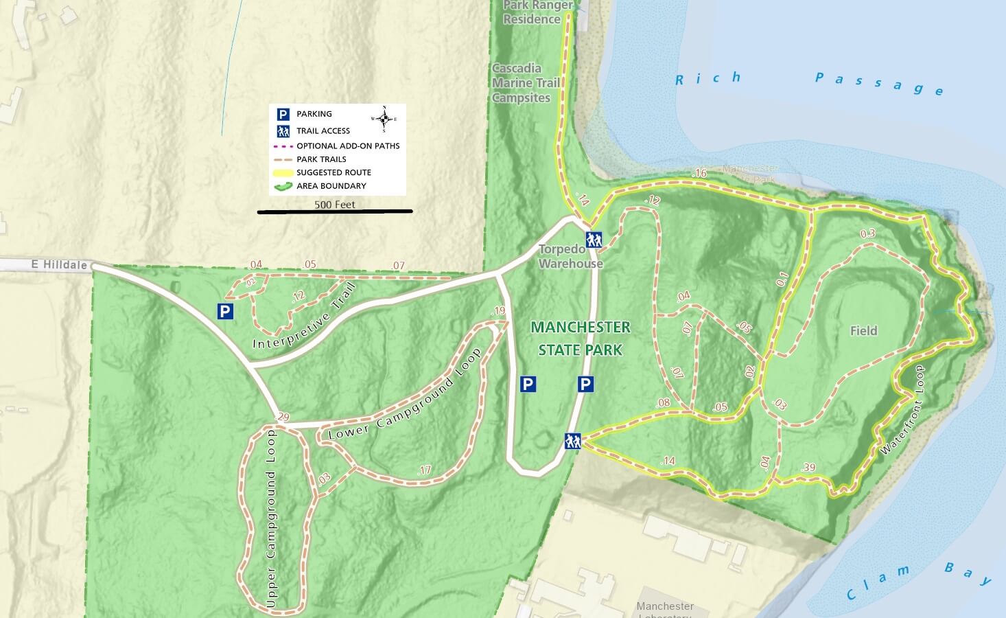 Manchester State Park Trail Map