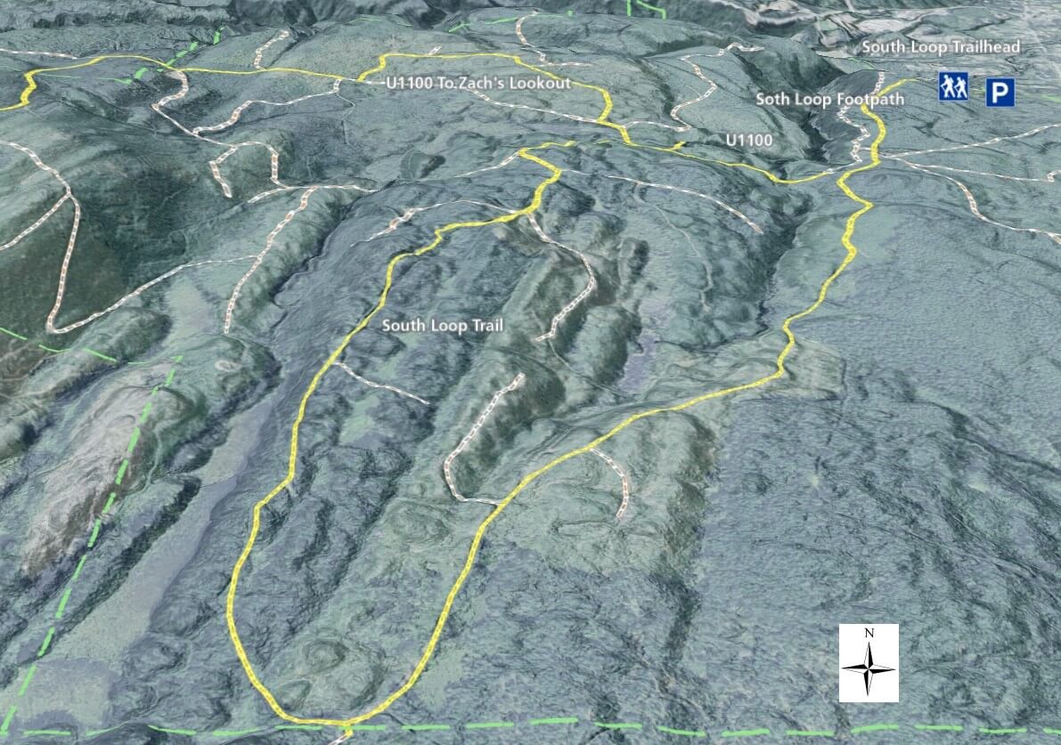 Ueland Tree Farm 3D Trail Map - South Loop Trail