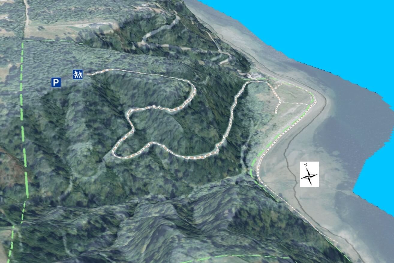 Anderson Point 3D Trail Map - View to North