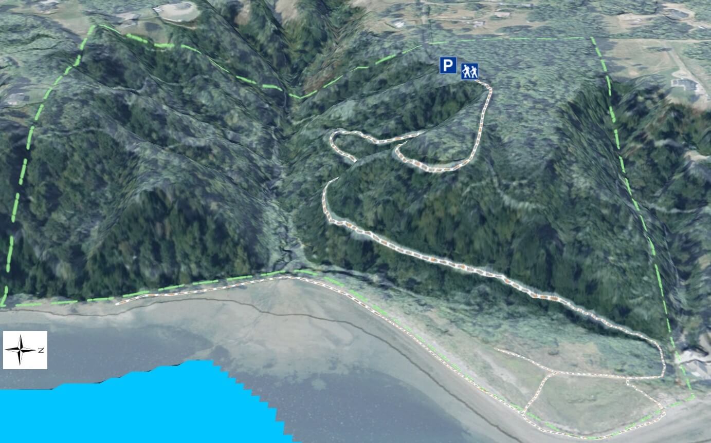 Anderson Point 3D Trail Map - View to West