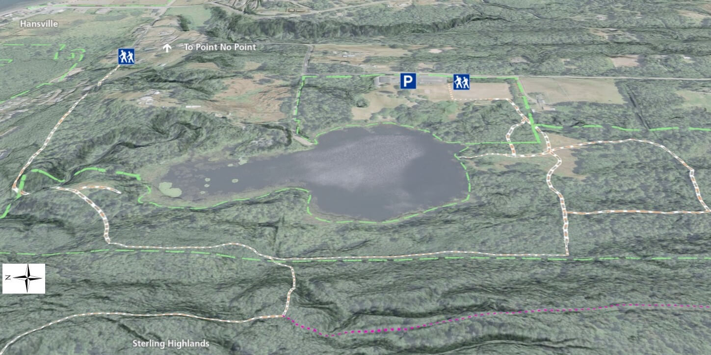 Hansville Greenway 3D Trail Map - Buck Lake Area