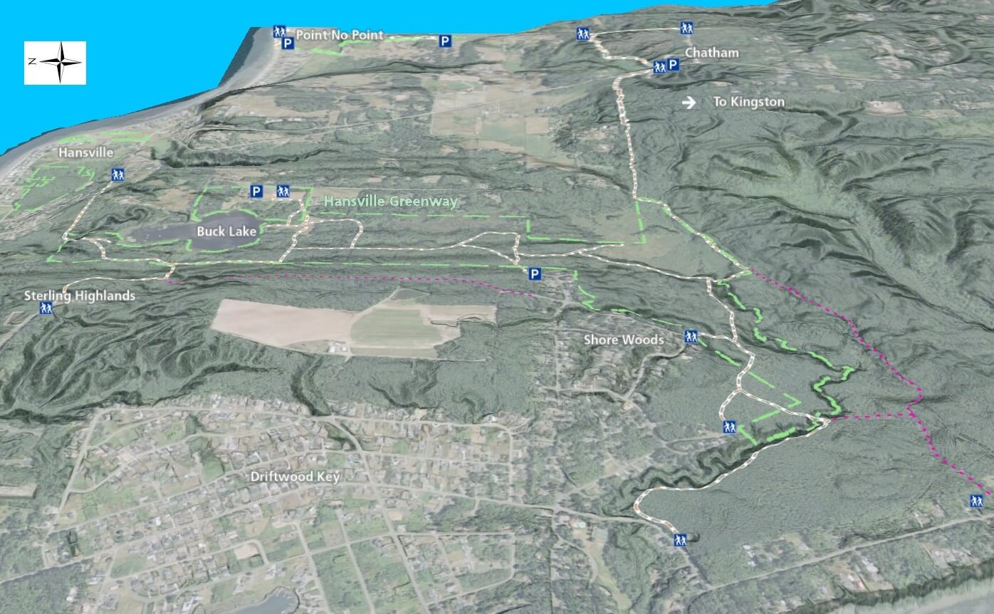 Hansville Greenway 3D Trail Map - Overview