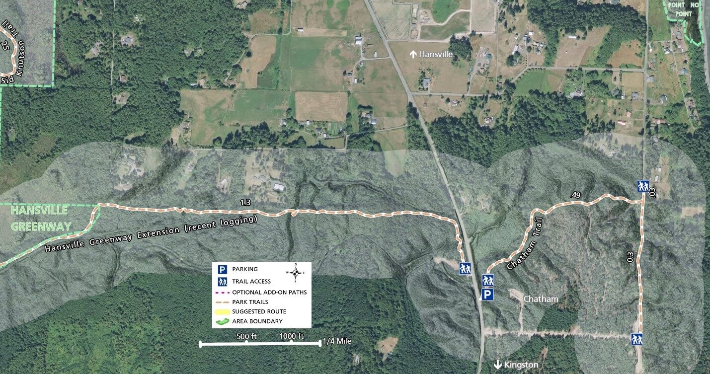 Hansville Greenway Trail Map - Imagery - Chatham Area