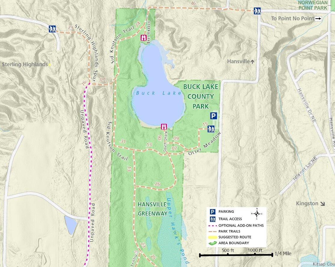 Hansville Greenway Trail Map - North & Buck Lake Area