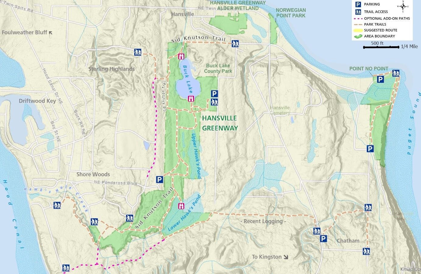 Point No Point & Hansville Greenway Trail Map - Overview