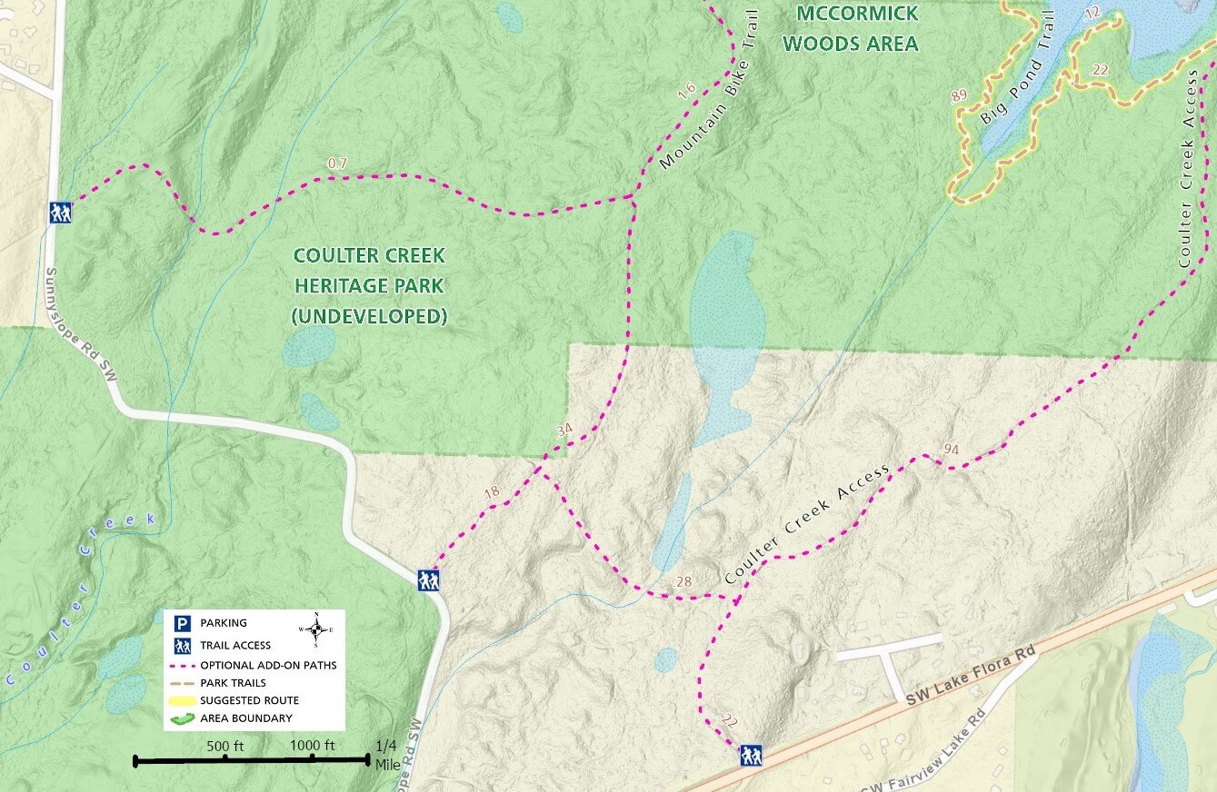 McCormick Woods Trail Map - Coulter Creek Area