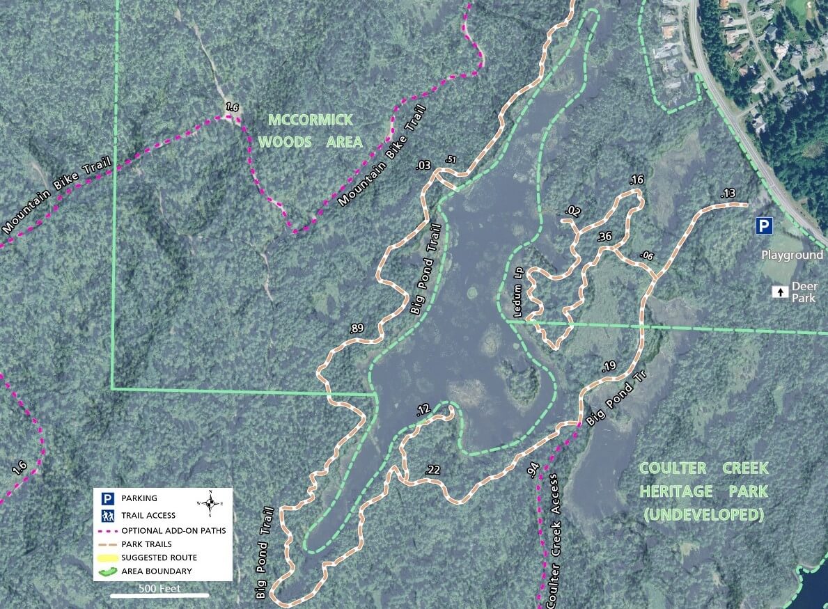 McCormick Woods Trail Map - Imagery - Southern Area
