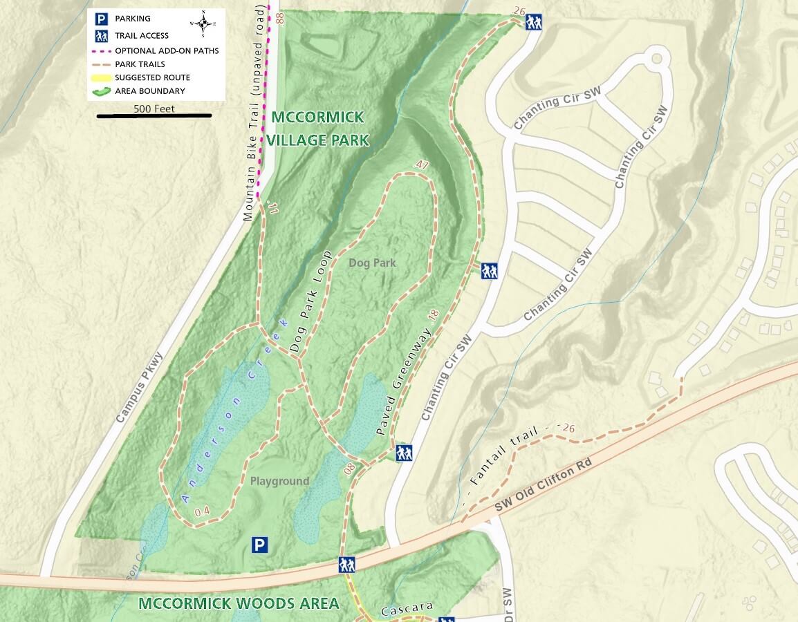 McCormick Woods Trail Map - McCormick Village Park Area