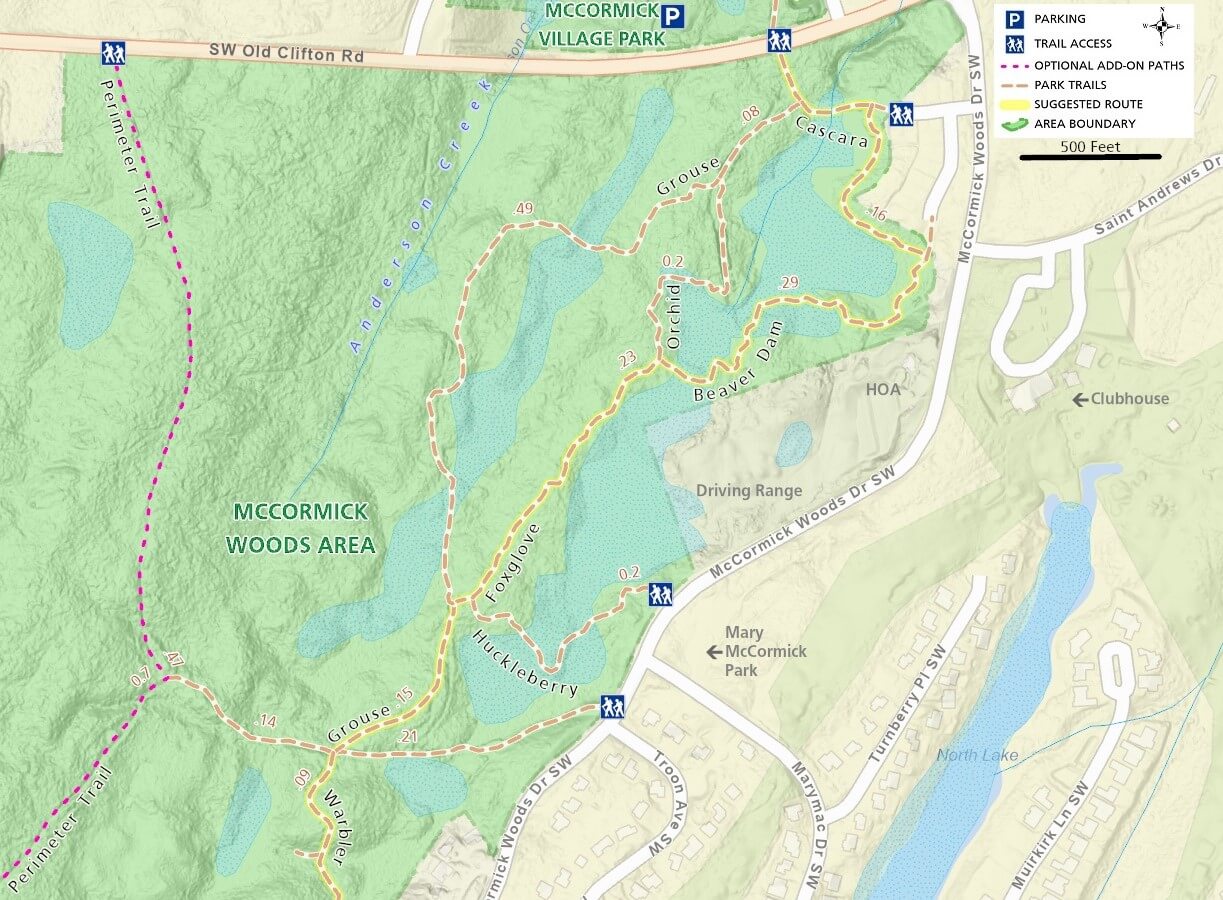 McCormick Woods Trail Map - Northern Area