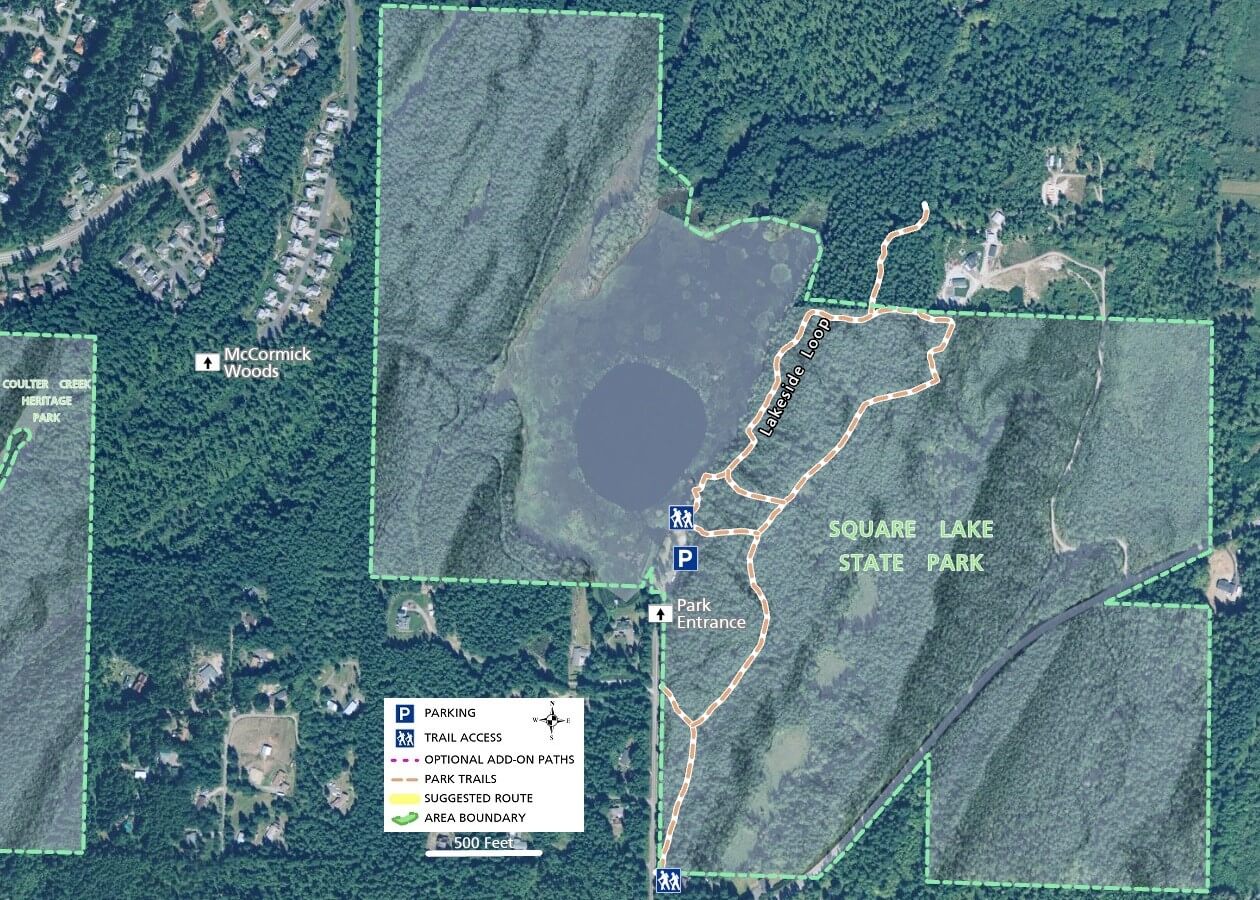 Square Lake State Park Trail Map - Imagery Overview