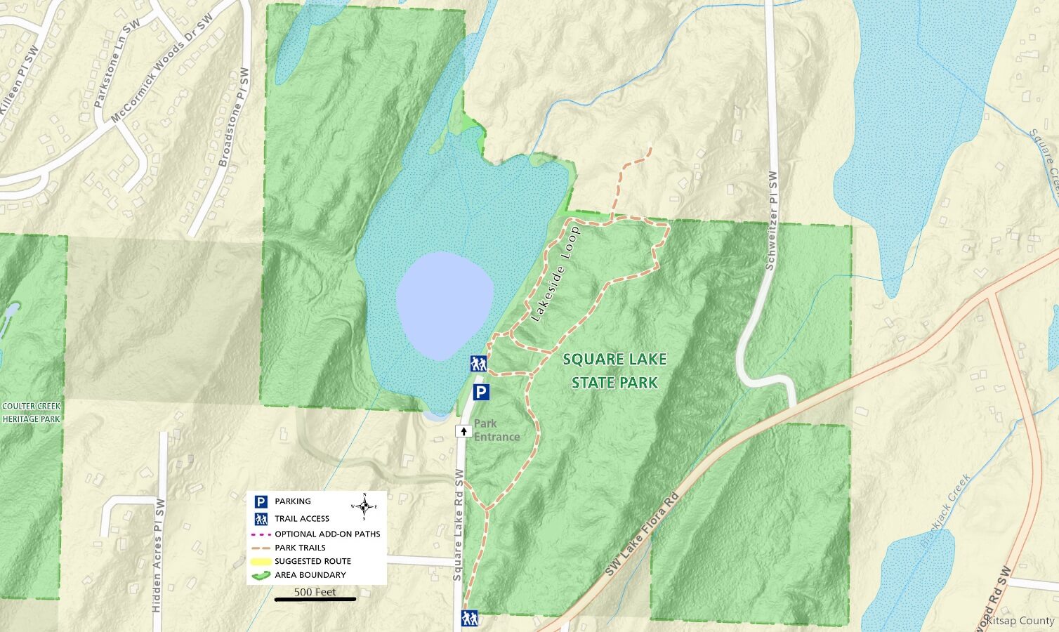 Square Lake State Park Trail Map Overview